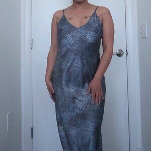 Calvin Klein: Blue Silk Slip Dress